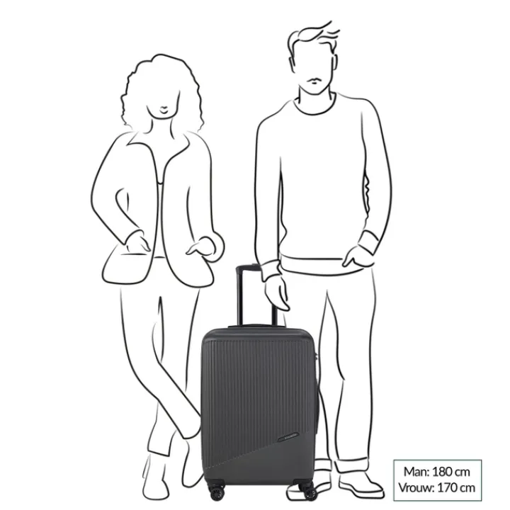 Reistrolleys|Reiskoffers>Travelite Bali 4 Wiel Trolley M anthracite