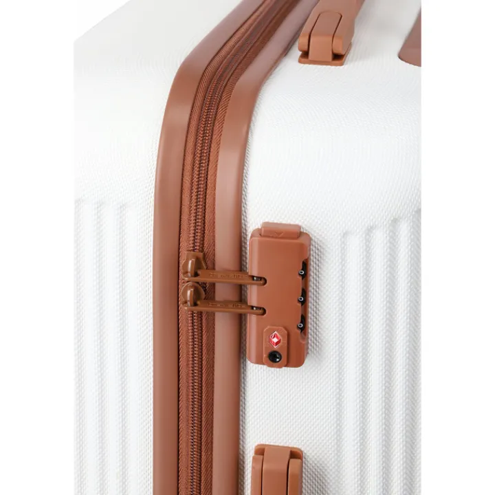 Reiskoffers|Harde Koffers>Travelite Bali 4 Wiel Trolley L white/cognac
