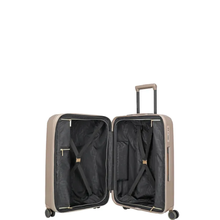 Reistrolleys|Reiskoffers>Travelite Barbara Novelty 4 Wheel Trolley M satin nude