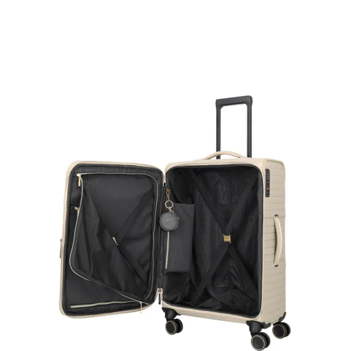Reistrolleys|Reiskoffers>Travelite Barbara Stepp 4 Wheel Trolley M champagner