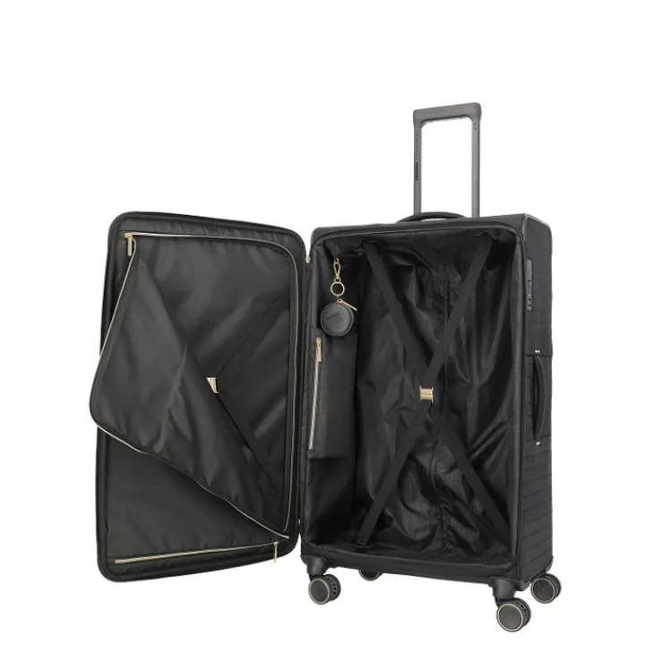 Reistrolleys|Reiskoffers>Travelite Barbara Stepp 4 Wheel Trolley L black