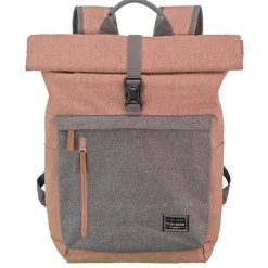 Daypack|15.6 Inch Laptoptassen>Travelite Basics Rollup Backpack rose/grey