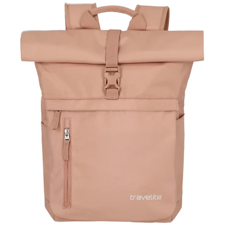 Daypack|15.6 Inch Laptoptassen>Travelite Basics Rollup Backpack rosé