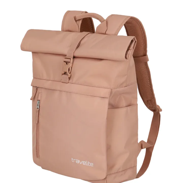 Daypack|15.6 Inch Laptoptassen>Travelite Basics Rollup Backpack rosé