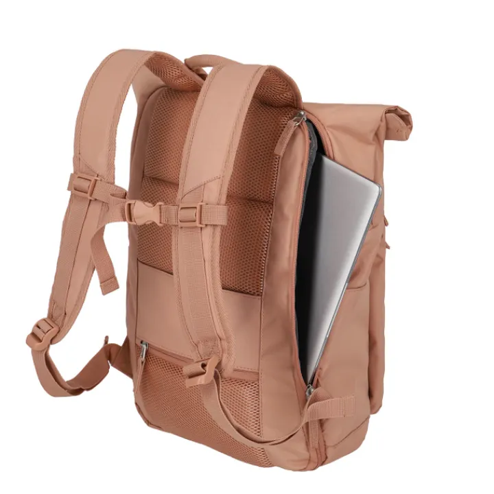 Daypack|15.6 Inch Laptoptassen>Travelite Basics Rollup Backpack rosé