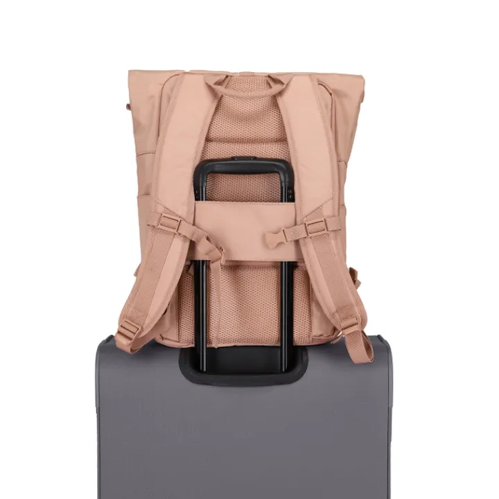Daypack|15.6 Inch Laptoptassen>Travelite Basics Rollup Backpack rosé