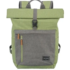Daypack|15.6 Inch Laptoptassen>Travelite Basics Rollup Backpack green/grey