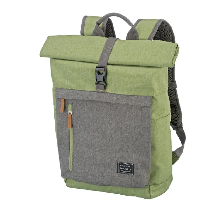 Daypack|15.6 Inch Laptoptassen>Travelite Basics Rollup Backpack green/grey