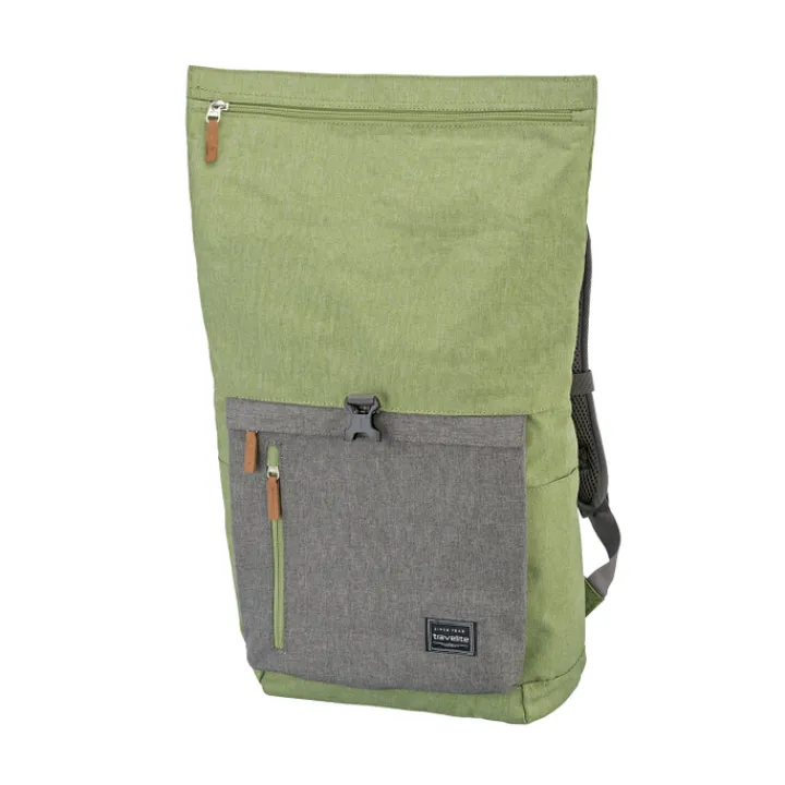 Daypack|15.6 Inch Laptoptassen>Travelite Basics Rollup Backpack green/grey