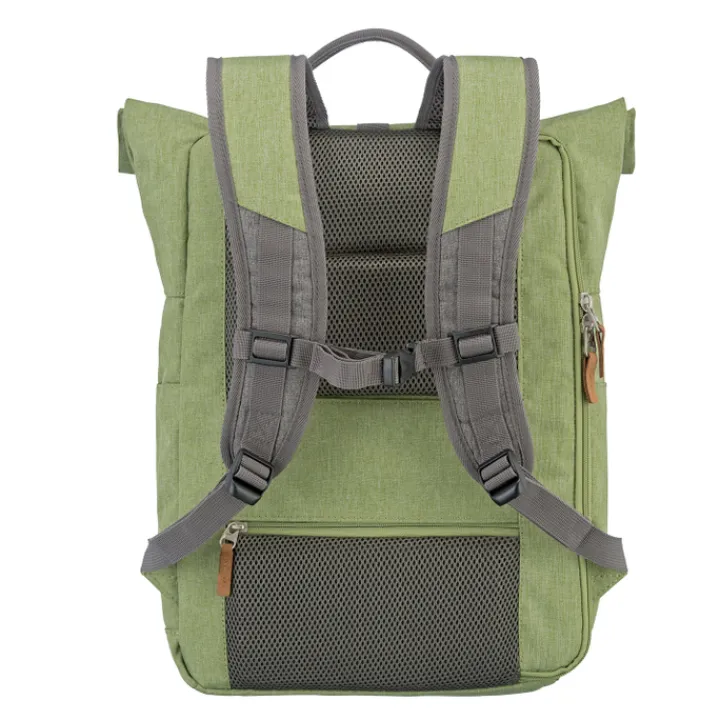 Daypack|15.6 Inch Laptoptassen>Travelite Basics Rollup Backpack green/grey