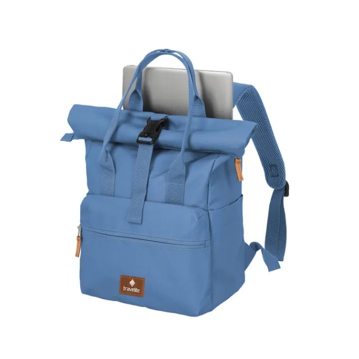 Kleine Rugzakken|Heren Rugzakken>Travelite Basics Short Handle Rollup denim