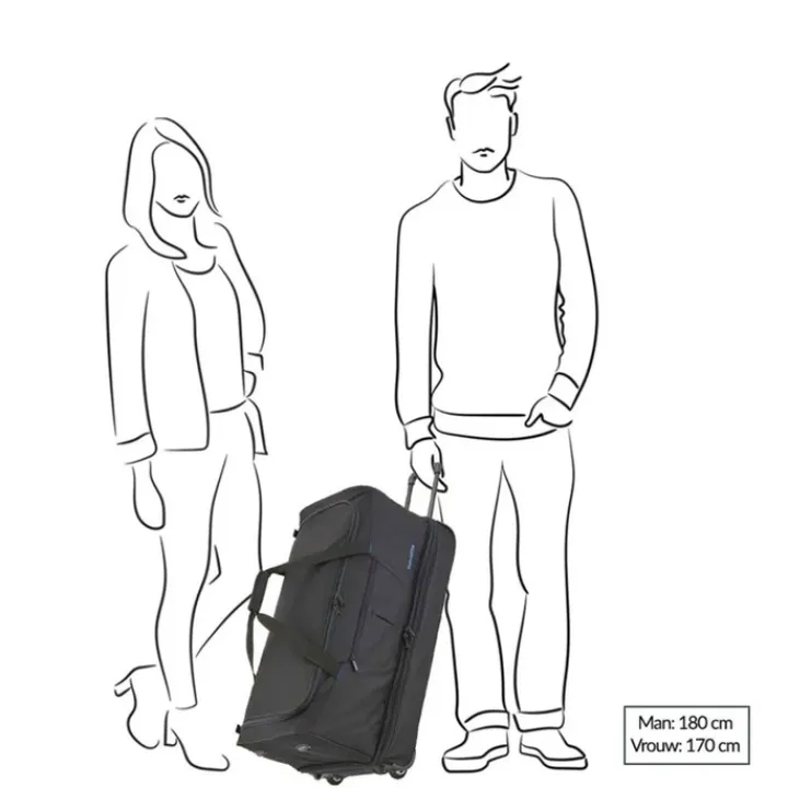 Grote Reistassen|Heren Reistassen>Travelite Basics Wheeled Duffle. Exp. 78cm black