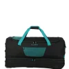 Grote Reistassen|Heren Reistassen>Travelite Basics Wheeled Duffle 70cm Expandable black/petrol