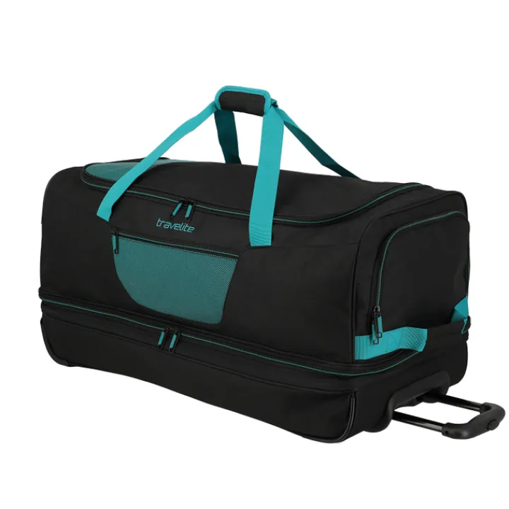 Grote Reistassen|Heren Reistassen>Travelite Basics Wheeled Duffle 70cm Expandable black/petrol