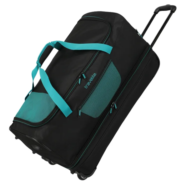 Grote Reistassen|Heren Reistassen>Travelite Basics Wheeled Duffle 70cm Expandable black/petrol