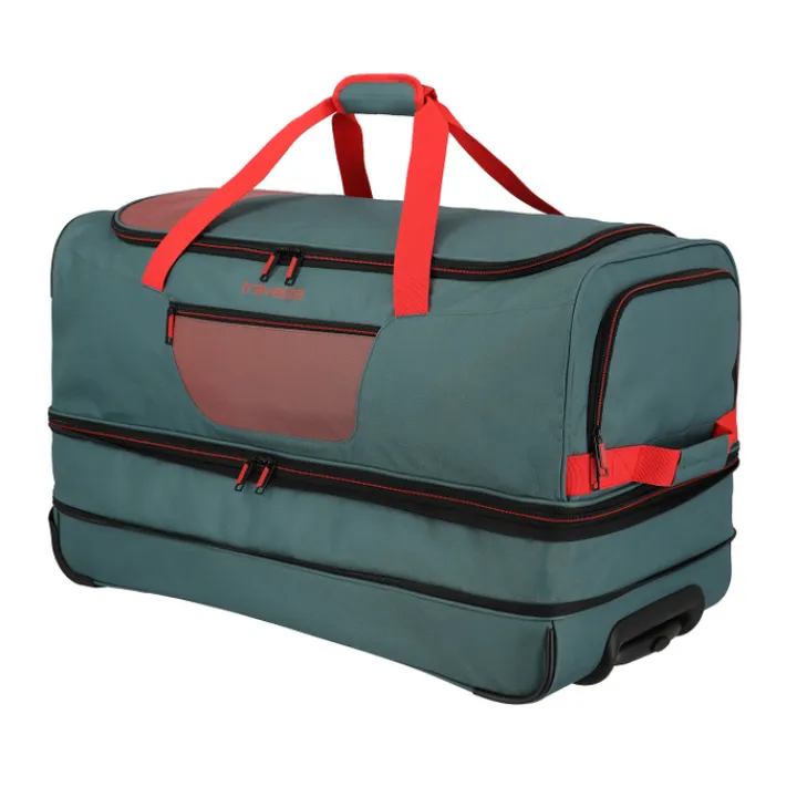Grote Reistassen|Heren Reistassen>Travelite Basics Wheeled Duffle 70cm Expandable green/orange