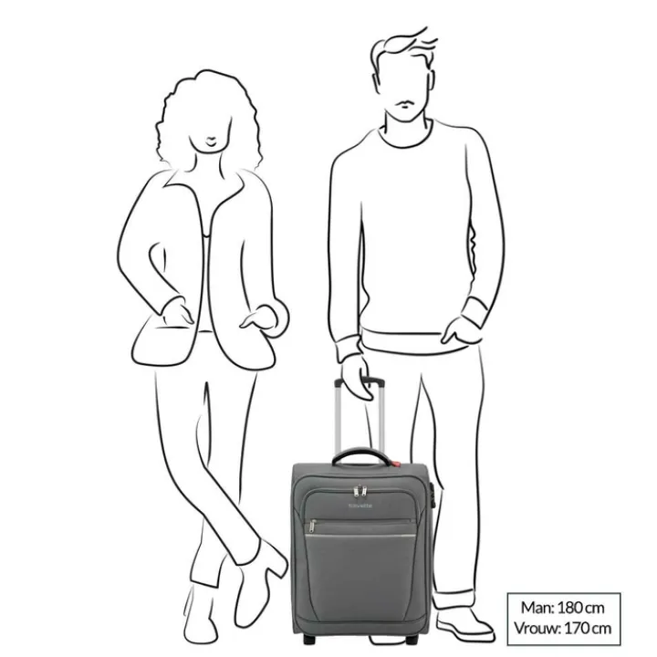 Handbagage Trolleys|Reistrolleys>Travelite Cabin 2 Wiel Boardtrolley black