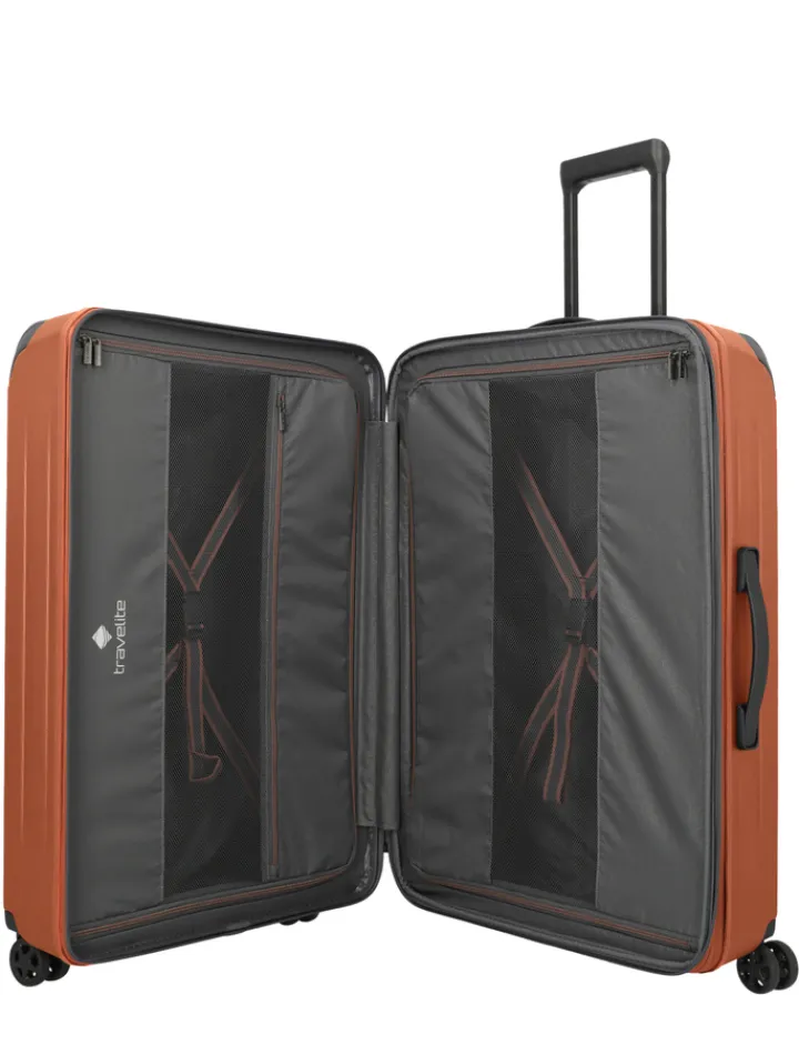 Reistrolleys|Reiskoffers>Travelite Dynamiic 4 Wheel Trolley XL amber