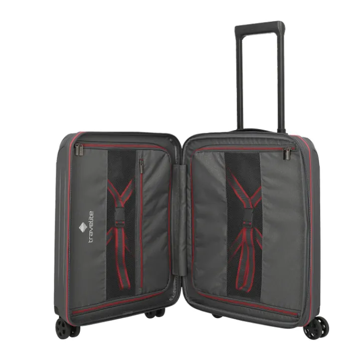 Transavia Trolleys|Handbagage Trolleys>Travelite Dynamiic 4 Wheel Cabin Trolley anthracite