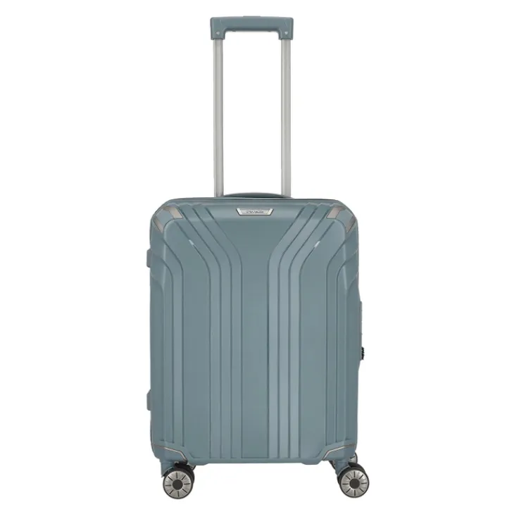 Transavia Trolleys|Ryanair Trolleys>Travelite Elvaa 4 Wiel Trolley S bluegrey