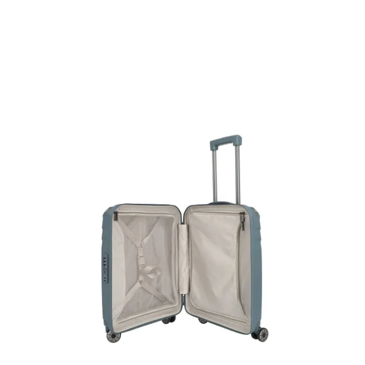 Transavia Trolleys|Ryanair Trolleys>Travelite Elvaa 4 Wiel Trolley S bluegrey