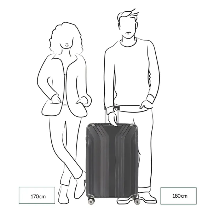 Reistrolleys|Reiskoffers>Travelite Elvaa 4 Wiel Trolley L black