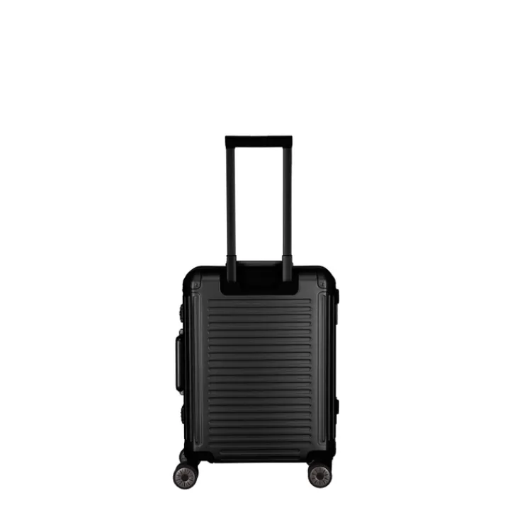 Transavia Trolleys|Handbagage Trolleys>Travelite Next 2.0 Aluminium 4 Wiel Trolley S with Frontpocket black matt