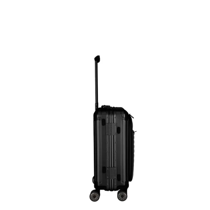 Transavia Trolleys|Handbagage Trolleys>Travelite Next 2.0 Aluminium 4 Wiel Trolley S with Frontpocket black matt