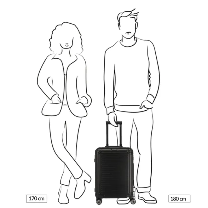 Handbagage Trolleys|Reistrolleys>Travelite Next 2.0 Aluminium 4w Trolley S black matt