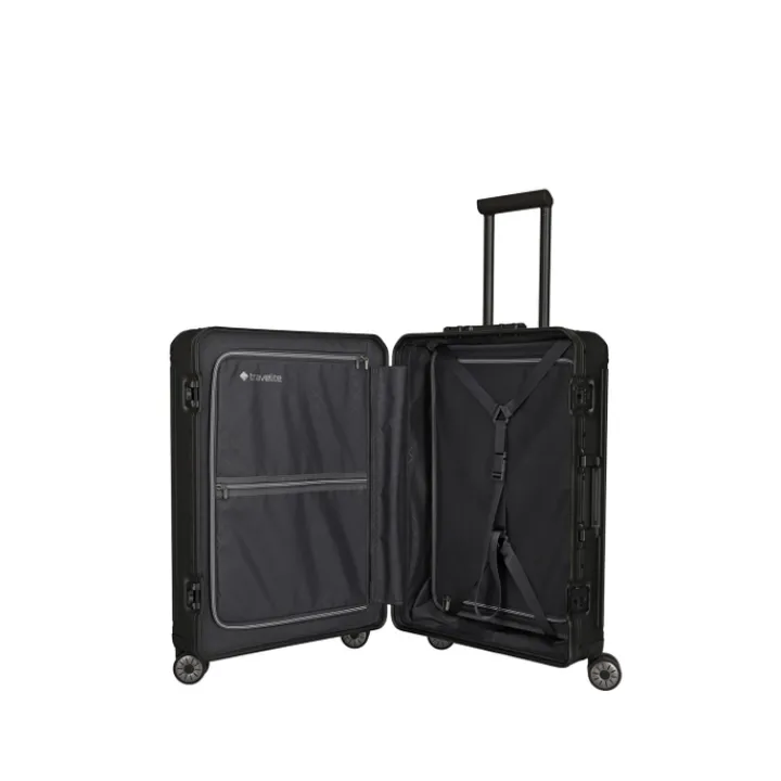 Reistrolleys|Reiskoffers>Travelite Next 2.0 Aluminium 4w Trolley M black matt