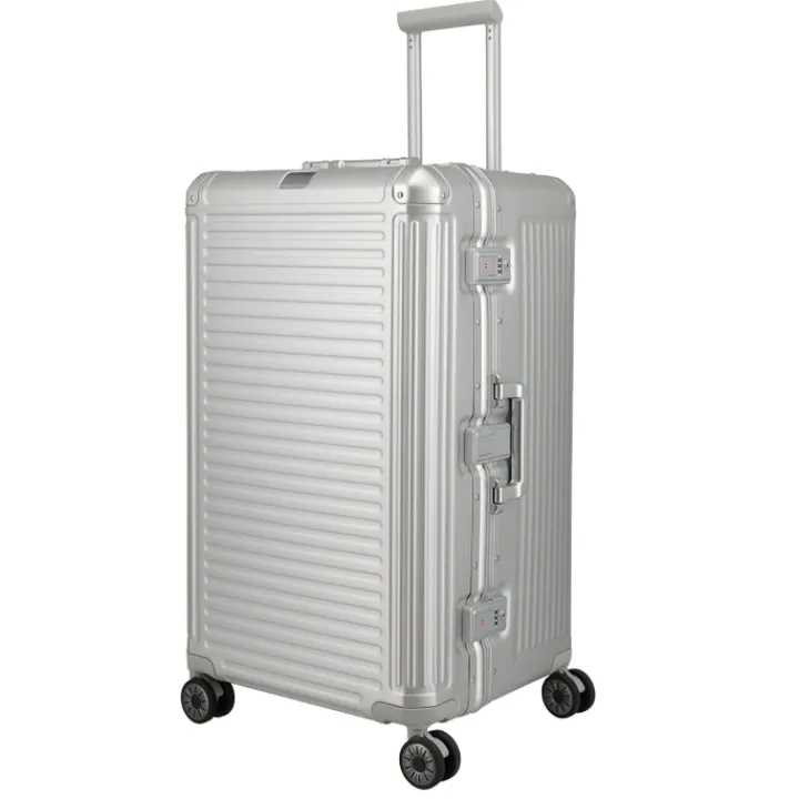 Reistrolleys|Reiskoffers>Travelite Next 4 Wheel Trunk L silver