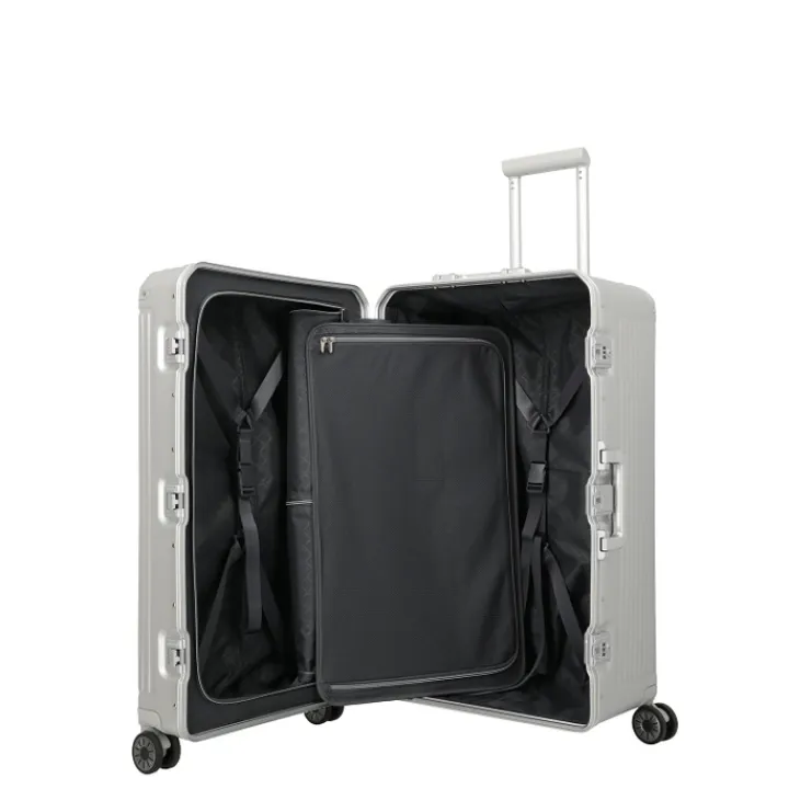 Reistrolleys|Reiskoffers>Travelite Next 4 Wheel Trunk L silver