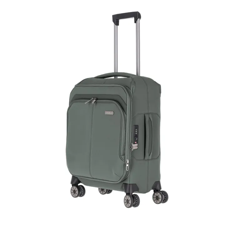 Transavia Trolleys|Handbagage Trolleys>Travelite Priima 4w Trolley S Exp. olive