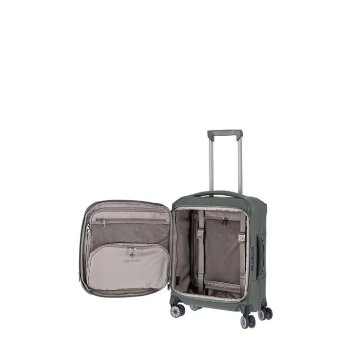 Transavia Trolleys|Handbagage Trolleys>Travelite Priima 4w Trolley S Exp. olive
