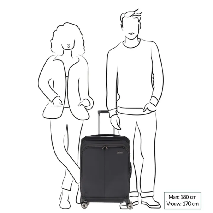 Reistrolleys|Reiskoffers>Travelite Priima 4w Trolley M Exp. olive