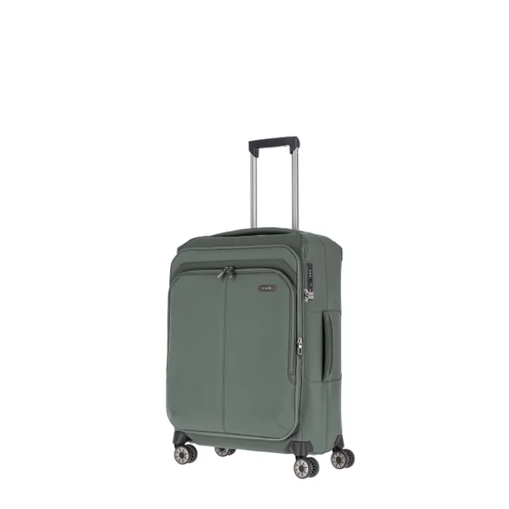 Reistrolleys|Reiskoffers>Travelite Priima 4w Trolley M Exp. olive