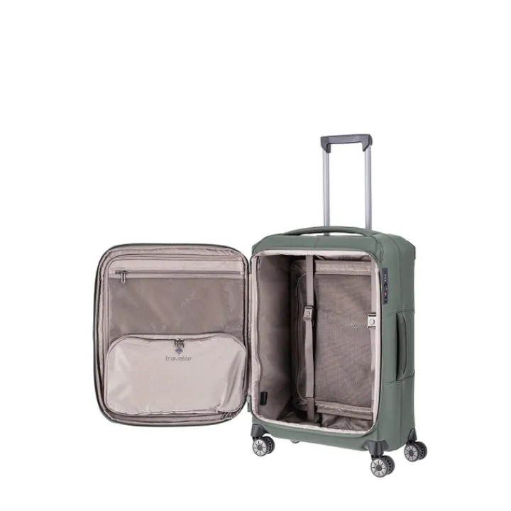 Reistrolleys|Reiskoffers>Travelite Priima 4w Trolley M Exp. olive