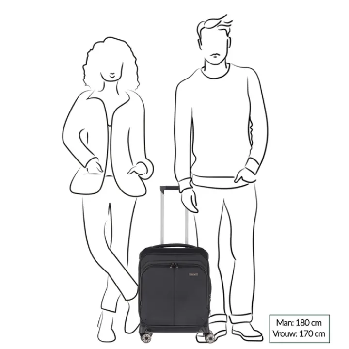 Transavia Trolleys|Handbagage Trolleys>Travelite Priima 4w Trolley S Exp. black
