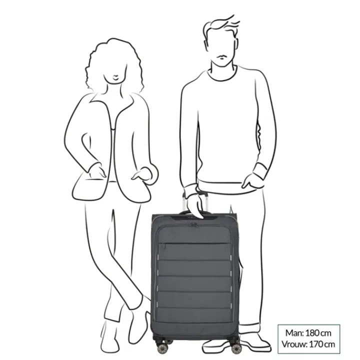 Reistrolleys|Reiskoffers>Travelite Skaii 4 Wheel Trolley L Expandable red