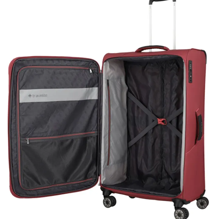 Reistrolleys|Reiskoffers>Travelite Skaii 4 Wheel Trolley L Expandable red