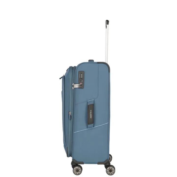Reistrolleys|Reiskoffers>Travelite Skaii 4 Wheel Trolley M Expandable blue