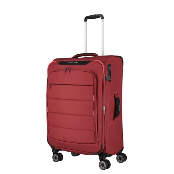 Reistrolleys|Reiskoffers>Travelite Skaii 4 Wheel Trolley M Expandable red