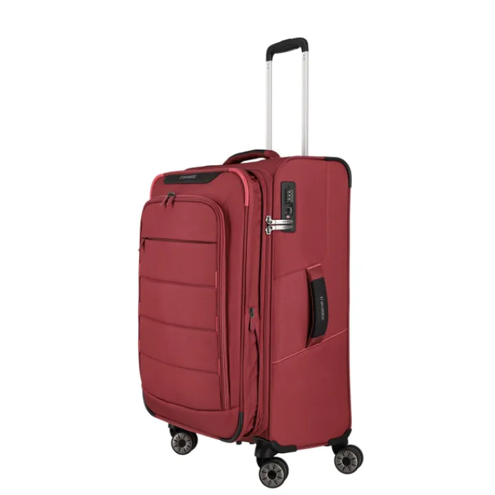 Reistrolleys|Reiskoffers>Travelite Skaii 4 Wheel Trolley M Expandable red