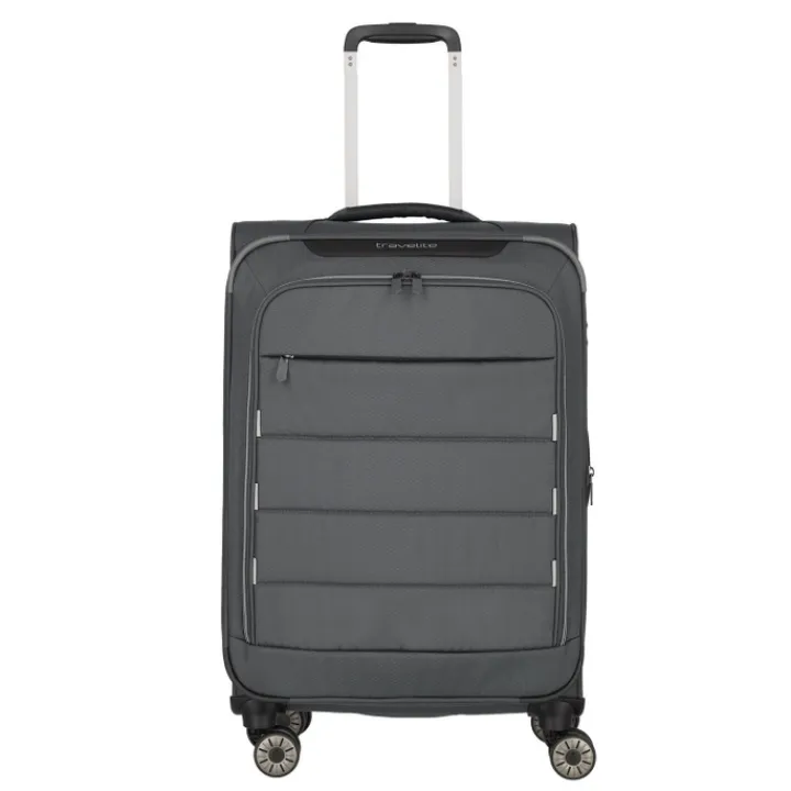 Reistrolleys|Reiskoffers>Travelite Skaii 4 Wheel Trolley M Expandable anthracite