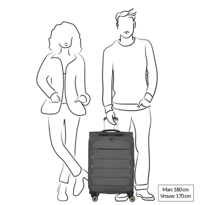Reistrolleys|Reiskoffers>Travelite Skaii 4 Wheel Trolley M Expandable anthracite