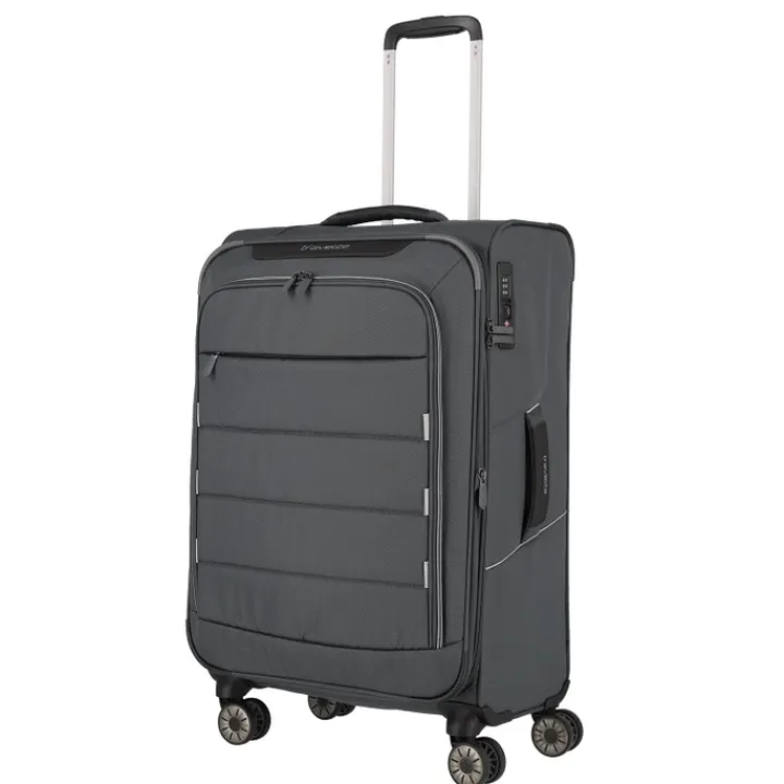 Reistrolleys|Reiskoffers>Travelite Skaii 4 Wheel Trolley M Expandable anthracite