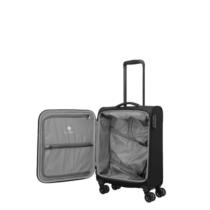 Transavia Trolleys|Ryanair Trolleys>Travelite Umbria 4 Wheel Cabin Trolley black