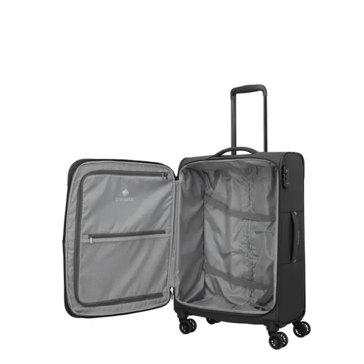 Reistrolleys|Reiskoffers>Travelite Umbria 4 Wheel Trolley M black