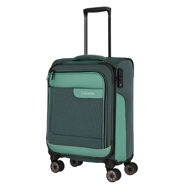 Transavia Trolleys|Handbagage Trolleys>Travelite Viia 4 Wheel Trolley S green
