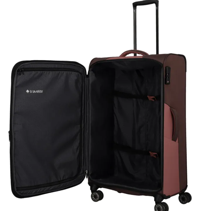 Reistrolleys|Reiskoffers>Travelite Viia 4 Wheel Trolley L Expandable rose